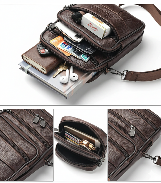 Men’s Genuine Leather Business Bag – Soft Box Shape Briefcase