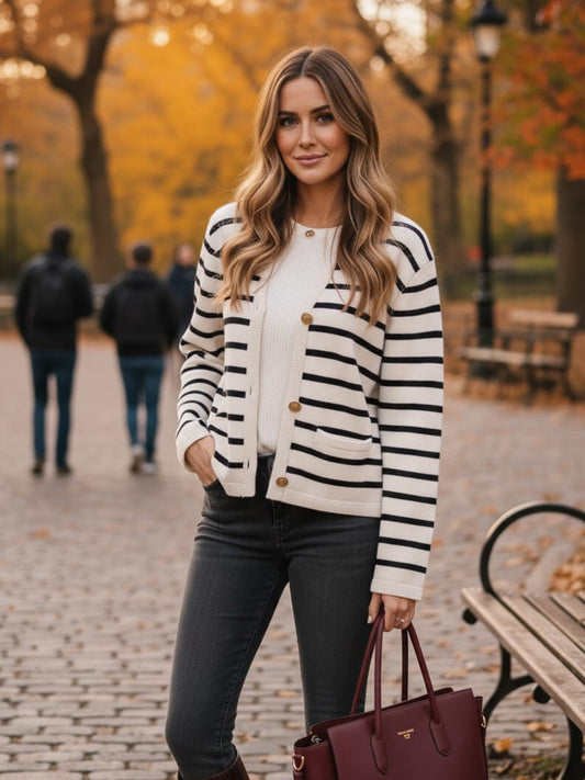 Women’s Striped Knit Cardigan