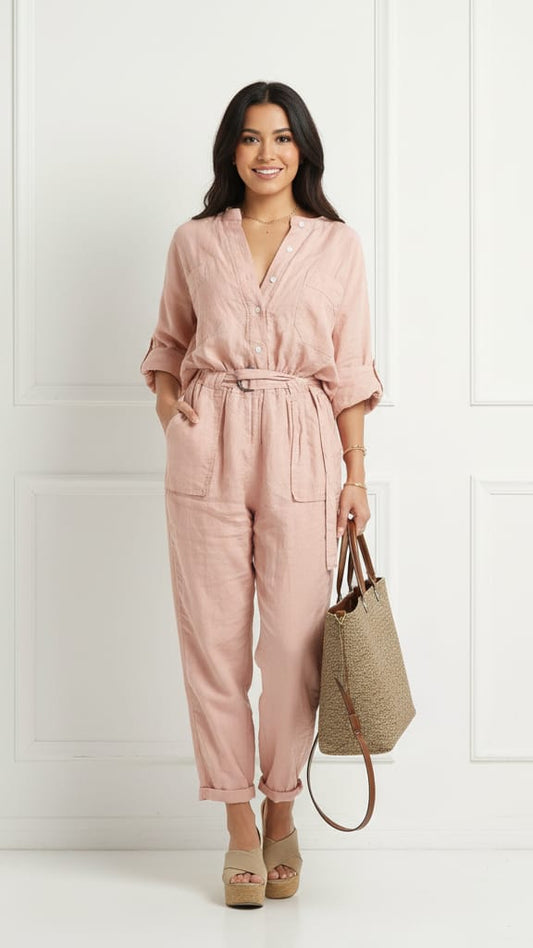 Women’s Cargo Jumpsuit – Autumn Casual Wide-Leg Overalls